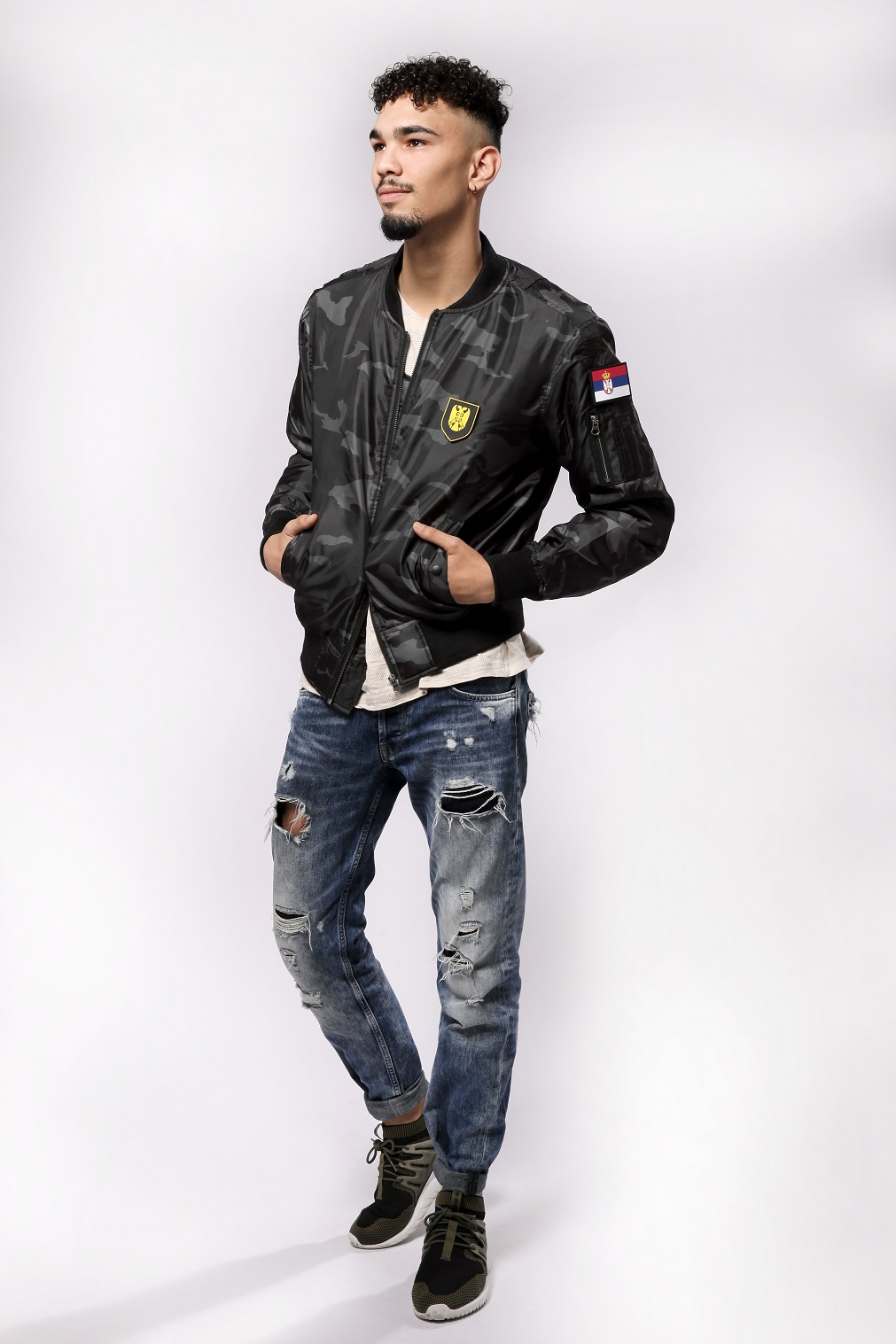 Serbien Camo Bomber Jacket-XS