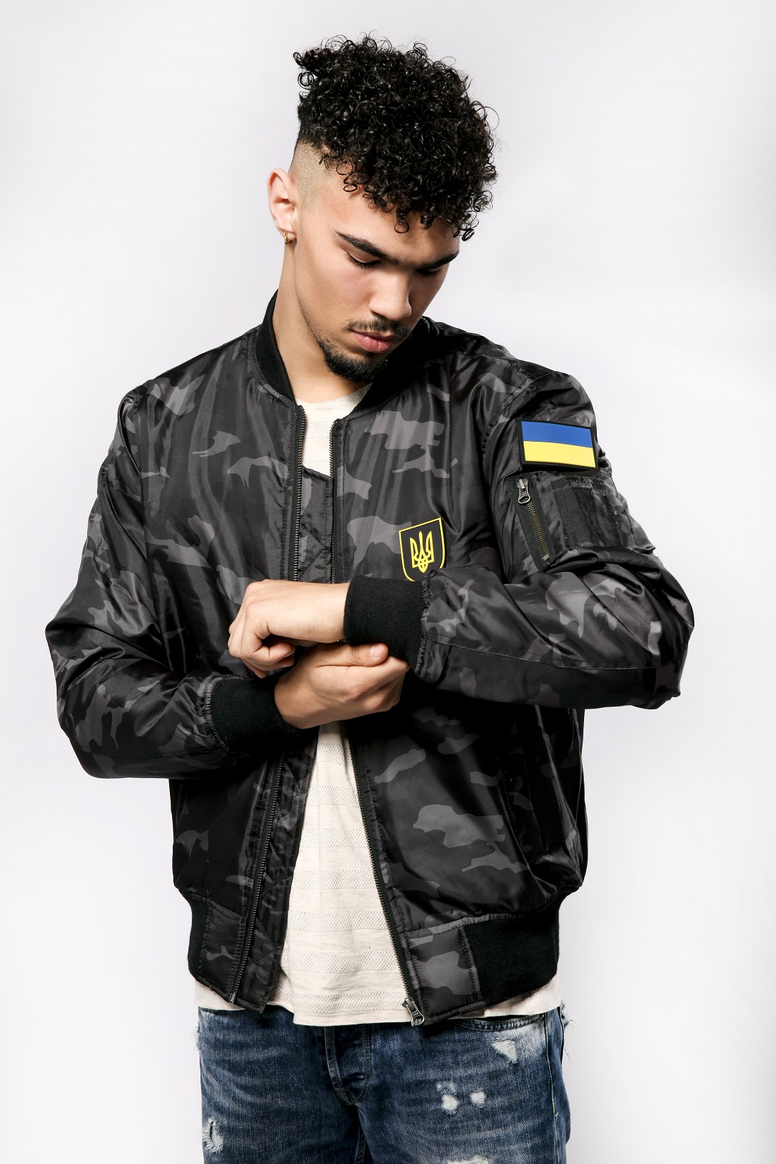 Ukraine Camo Bomber Jacket-XS